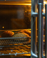 Bread in an oven