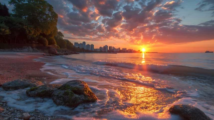 Foto auf Acrylglas sunset on the beach © iuliia