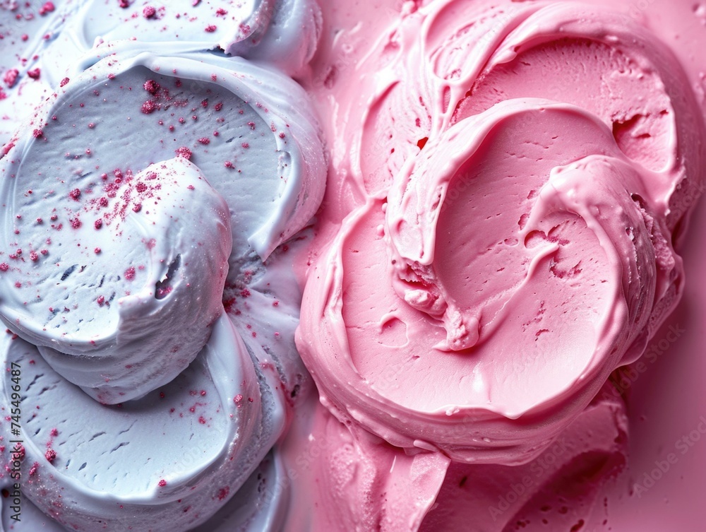 Aufkleber two different types of ice cream are shown. generative ai.