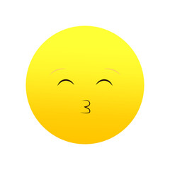 Bright yellow emoji. Cheerful expression, simple design. Represents joy, friendliness. Vector illustration. EPS 10.