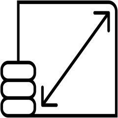 Scalability Icon, Flexible Extend Scale Symbol Vector Stock Illustration, Line Icon Style Design.