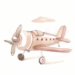 airplane watercolor isolated on white - 745497484