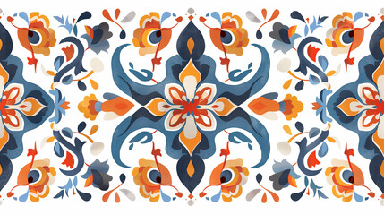 Obraz premium 伝統的な部族のシームレスパターンの背景画像。カラフルで装飾的な画像。 Traditional tribal seamless pattern background image. Colorful and decorative images. [Generative AI]
