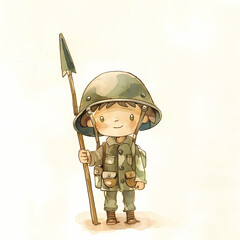 Soldier Watercolor Illustration - 745498014