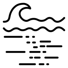 Ocean icon, line icon style