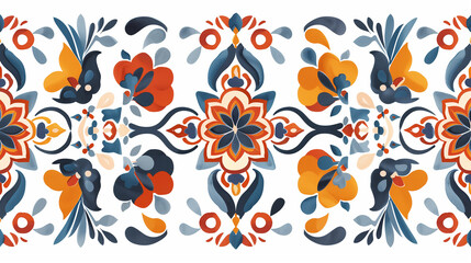 Fototapeta premium 伝統的な部族のシームレスパターンの背景画像。カラフルで装飾的な画像。 Traditional tribal seamless pattern background image. Colorful and decorative images. [Generative AI]