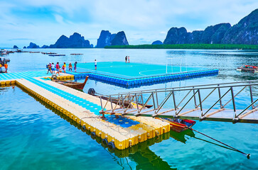 Floating football pitch, Ko Panyi, Phang Nga Bay, Thailand