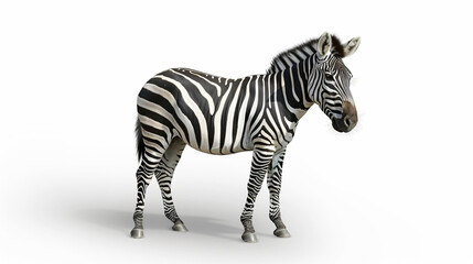 isolated zebra on a white background 