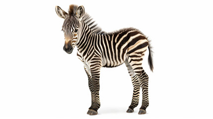 Baby zebra isolated on white