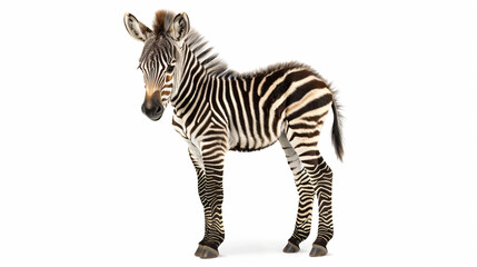Naklejka premium Baby zebra isolated on white
