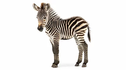 Poster Baby zebra isolated on white © iuliia