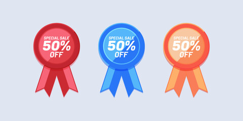 Fifty percent special sale vector round label