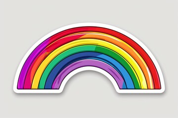 LGBTQ Sticker big hearted design. Rainbow courtship motive gratitude diversity Flag illustration. Colored lgbt parade demonstration mers. Gender speech and rights medium carmine