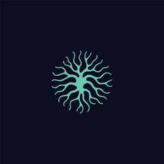 Human Neuron Logo Design, Symbol Vector