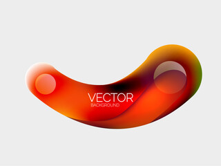 Beautiful flowing round shapes and circles abstract background. Liquid color bubble composition