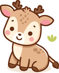 Fototapeta premium cute funny animal cartoon vector on white background 