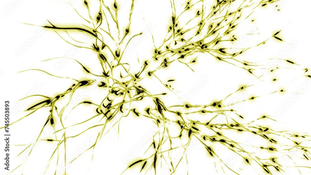 Aufkleber animation of the activity of neurons and synapses. design. electrical impulses transmitting signals.