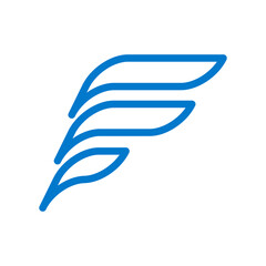 Obraz premium alphabet f logo wing icon vector illustration eps