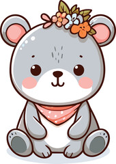 Obraz premium cute funny animal cartoon vector on white background 