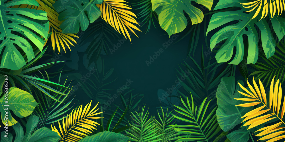 Wall mural tropical leaves background - Wall murals