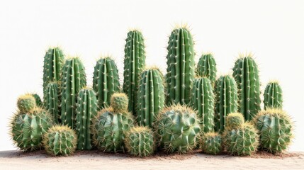  cactus isolated on a white background, emphasizing its natural beauty and intricate details 