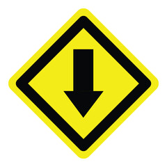 yellow backward go back arrow road traffic warning caution sign direction icon. exclamation, hazard sign symbol logo design for web mobile isolated white background illustration