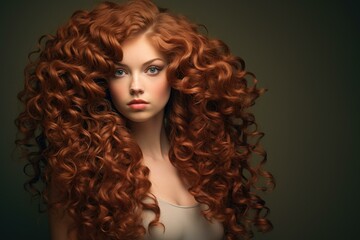 Fototapeta premium Posh Noble lady curly street shot. Female ancient. Generate Ai