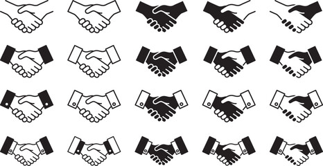 握手マークのベクターイラストセット