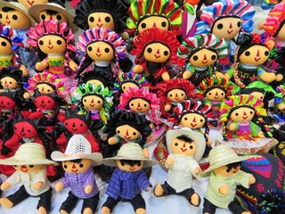 Fototapeta na wymiar traditional mexican otoi dolls lele in a market