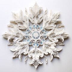 Beautiful patterned volumetric paper snowflake.
