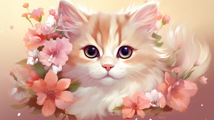 Cute Stylish Cat Background