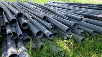 stack of pvc water pipes