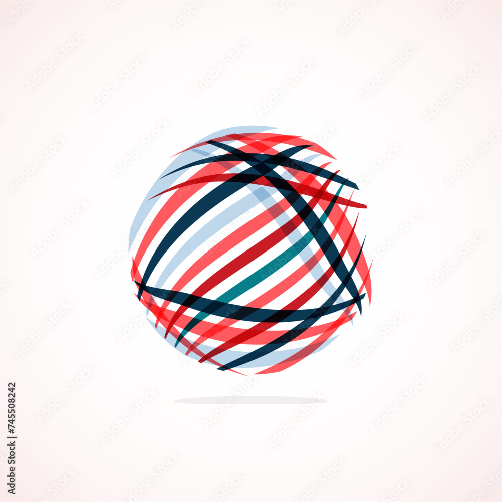 Poster Abstract circle logo - minimalist emblem, timeless and universal shape of circle. Unique logo represent range of brands and concepts, encapsulating simplicity and creativity in single, iconic image