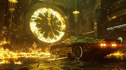 A time traveling car going to the future.