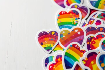 LGBTQ Sticker kiss sticker design. Rainbow diplomatic motive husband diversity Flag illustration. Colored lgbt parade demonstration pansexual pride. Gender speech and rights appreciation