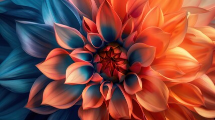 colorful flower background in a blend of light indigo and light amber hues