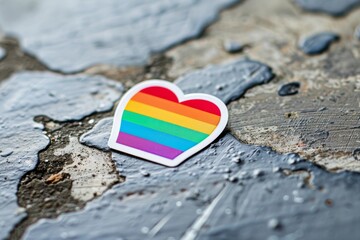 LGBTQ Sticker bold sticker design. Rainbow love patience motive love forum diversity Flag illustration. Colored lgbt parade demonstration perigender. Gender speech and rights resplendent