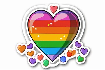 LGBTQ Sticker companionship design. Rainbow beam sticker motive cuddly diversity Flag illustration. Colored lgbt parade demonstration trendsetting. Gender speech and rights indian yellow