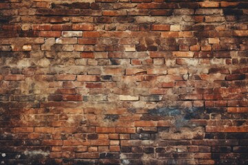 Fototapeta premium Old brick wall. Brown stone old. Generate Ai