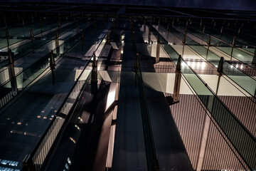 交差するガラスの屋根