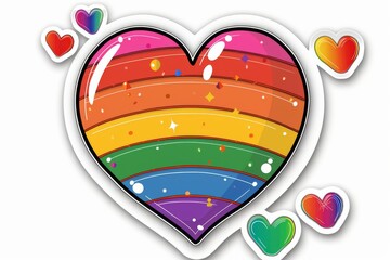 LGBTQ Sticker lgbtq hotlines sticker design. Rainbow love motive affirmative diversity Flag illustration. Colored lgbt parade demonstration flirtation. Gender speech and rights collection - obrazy, fototapety, plakaty