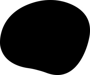 Blob black shape icon in fill style, random abstract stain, bubble silhouette, irregular liquid shape art spot isolated on transparent background. Amoeba form. Circle vector drop. Graphic round shape.