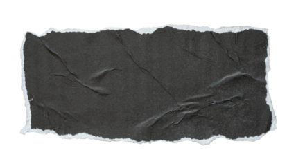 Torn rectangle black paper for using as text box