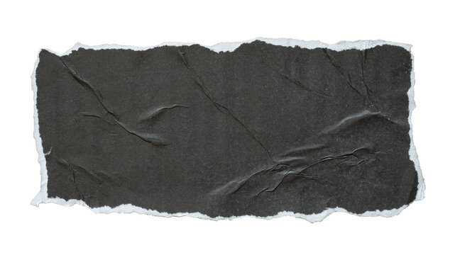 Torn rectangle black paper for using as text box