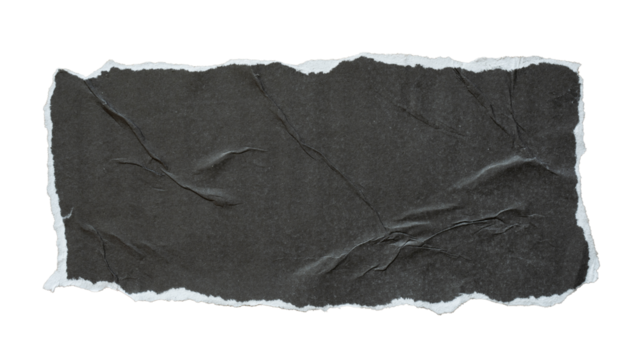 Torn rectangle black paper for using as text box