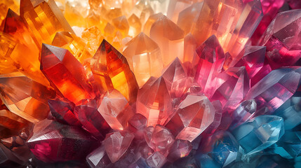 Full color abstract graphite crystal background, triangles and gemstone eleps.