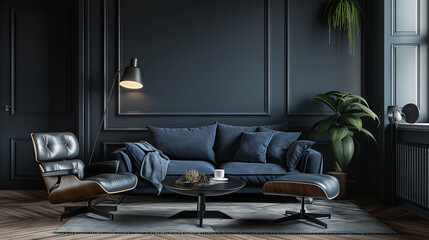 Contemporary Living Room with Stylish Sofa and Elegant Interior Design
