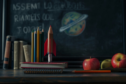 Pencil, book, school, back to the beginning, blackboard, background, book, crayon, equipment, launch, creativity