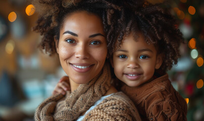 Mother and her daughter happy smiling with love - obrazy, fototapety, plakaty