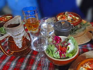 Hearty skiers Savoyard lunch